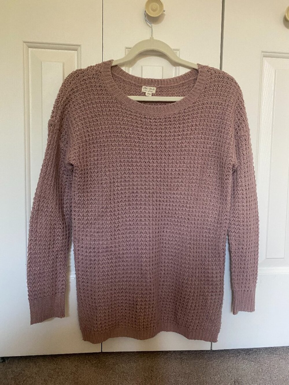 Ultra Flirt Oversized Loose-Knit Pink Sweater
